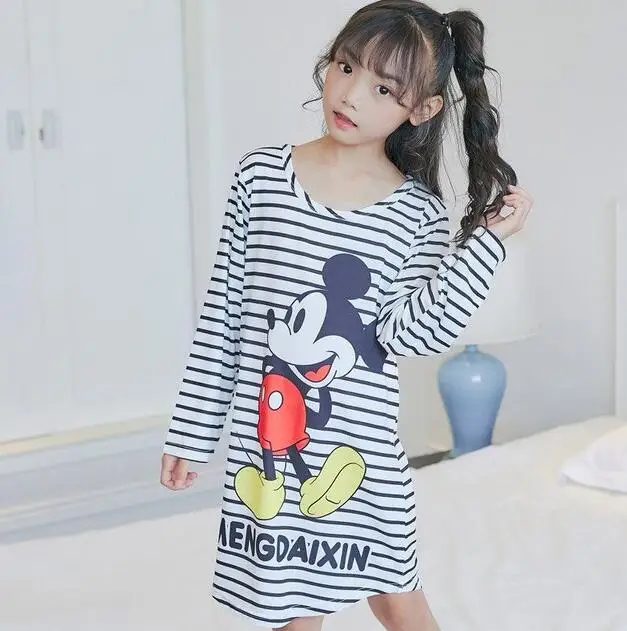 Retail Spring Autumn Big girls Nightgowns Pajamas kids long sleeved nightdress cute cartoon child female baby sleeping Underwear - Цвет: style 8