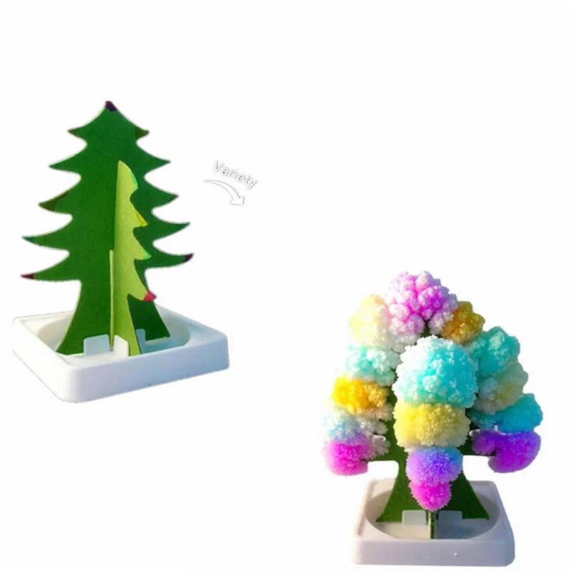 Paper Christmas Tree Flowering Toy Creative Colorful Magic Tree Paper Crafts Gift random Colors Home Decoration 40JUL1504