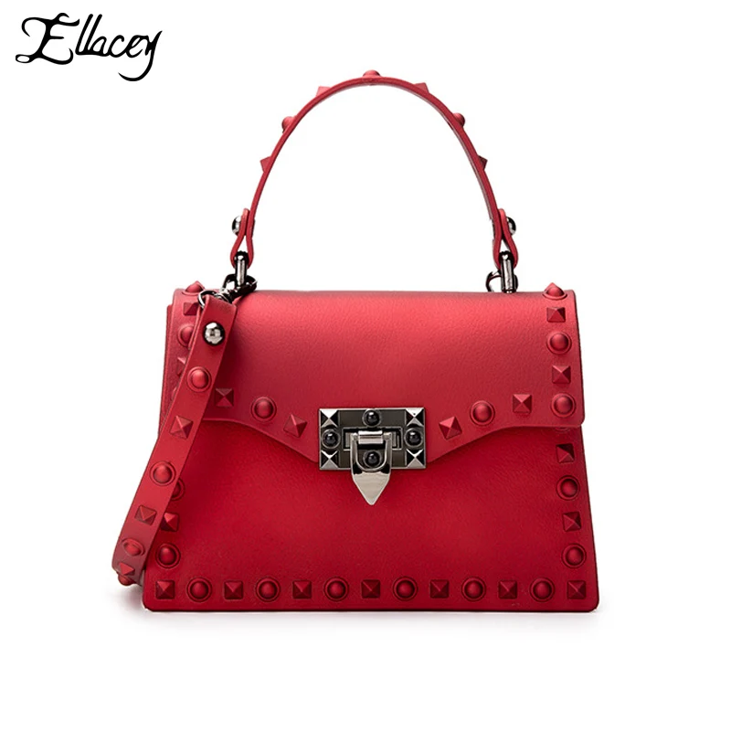 New Korean Fashion 2019 Matte Rivet Jelly Bag Women Flap Shoulder Crossobody Ladies Candy Color PVC Small Female | Багаж и сумки