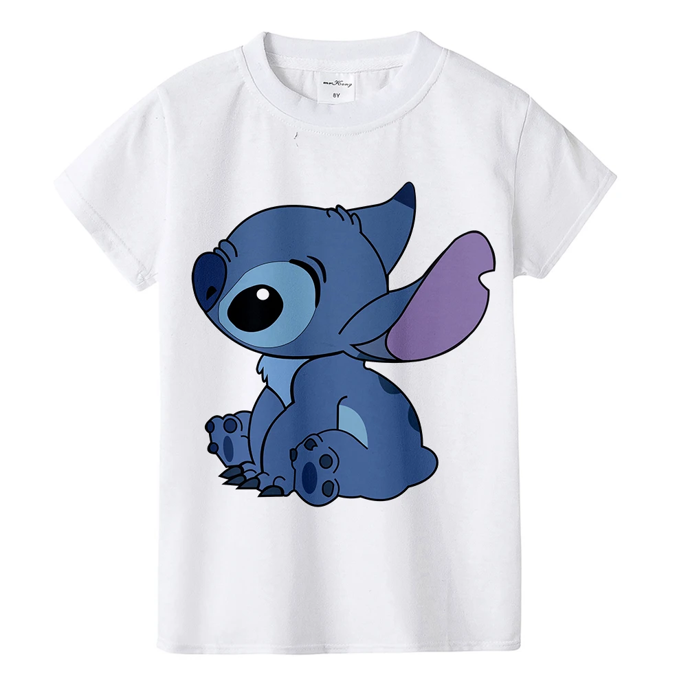 Lilo& Stitch/детская футболка Универсальная футболка для мальчиков и девочек с принтом аниме Повседневный детский хлопковый топ - Цвет: 09