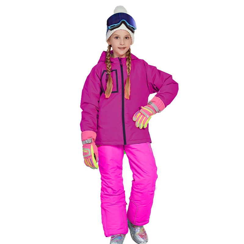 

Girls Winter Suits Windproof Skiing Jackets Overalls Outdoor Warm Sport Kids Snow Outfits Children Sets Teenage Children Clothes