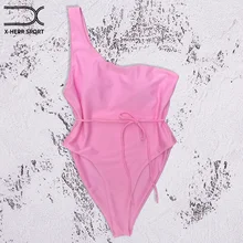 Купальник arrival женский летний, из одного предмета купальный костюм слитный купальник на одно плечо сексуальный мягкий с высокой талией пуш-ап