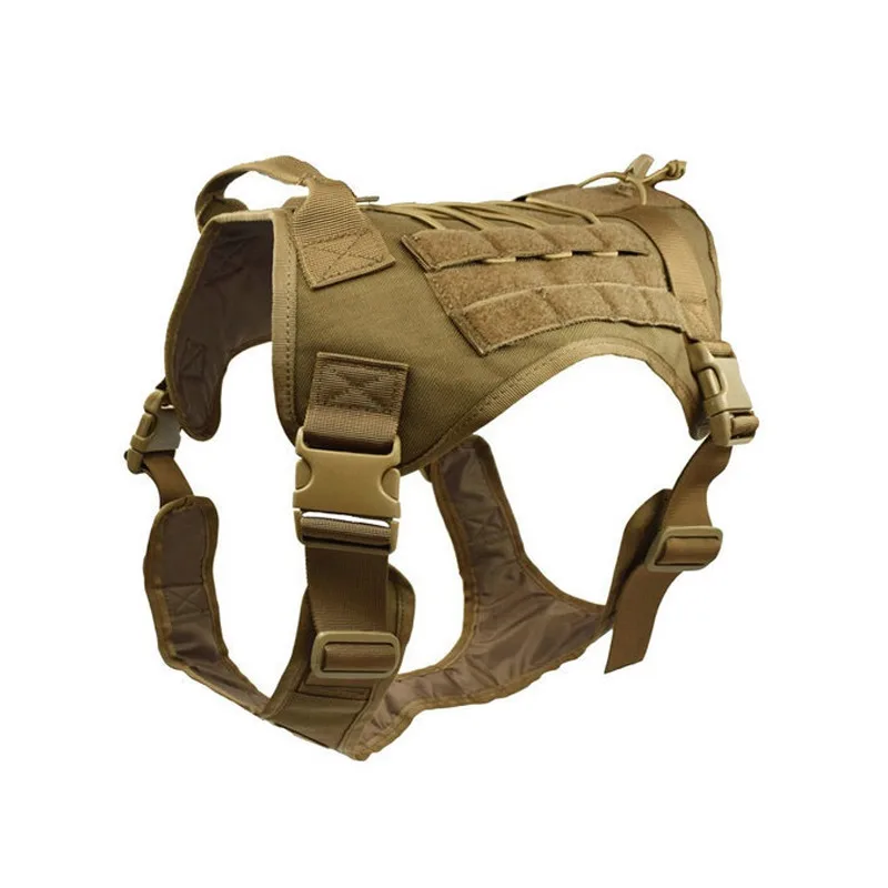 

Tactical Dog Harness Vest Molle System Water Resistant Harness Service Dog Vest Comfortable Dog Training Harness With Handle