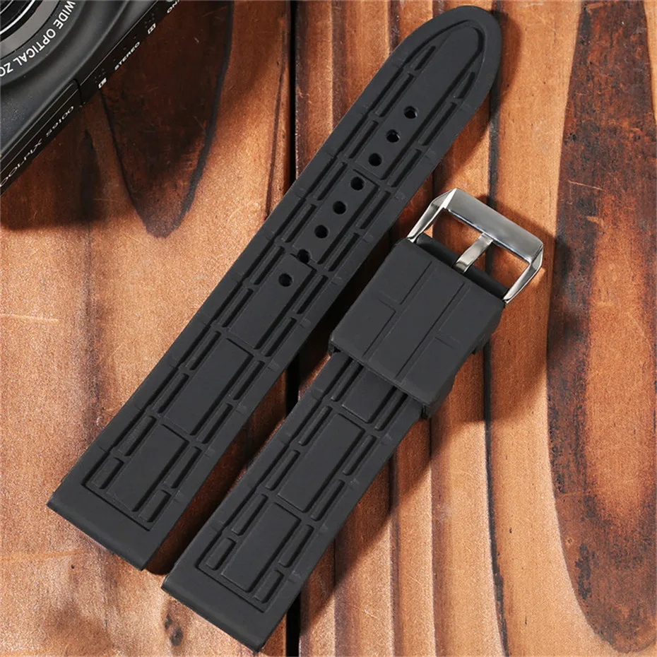 Watch Band 20mm22mm24mm Double Color Red Green Blue Silicone Stylish Sport Strap for Wristwatches Pin Buckle  + Spring Bars   (19)