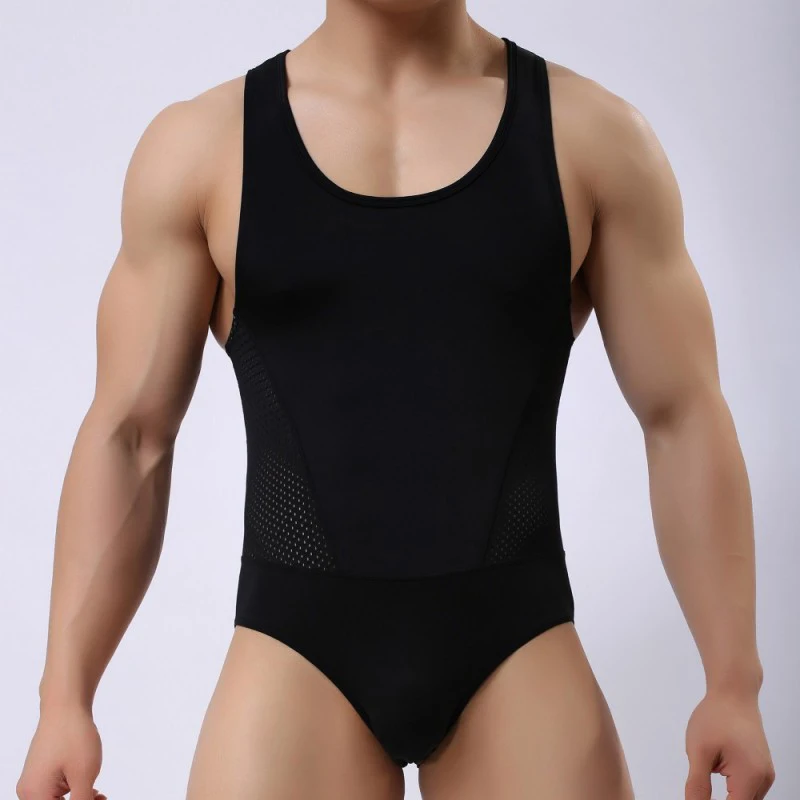 

Swimming Body Suit Sexy Swimwear Men's One Piece Bathing Suit Swim Surf Mankini Leotard Swimsuit Jumpsuit Male Water Sportwear