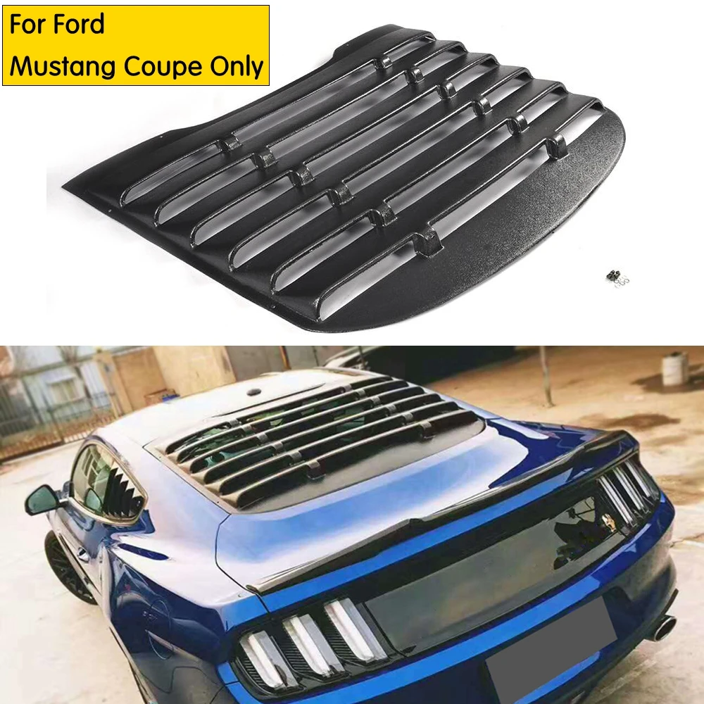 ABS black Car Rear Window Decorative louver air outlet diffuser shutter Grill Cover for Ford mustang 2015- 2018 ABS black Car Rear Window Decorative louver air outlet diffuser shutter Grill Cover for Ford mustang 2015- 2018