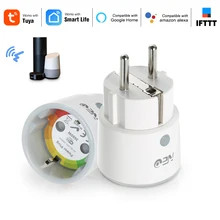 2 teile/los NEO Smart Stecker WiFi Buchse 3680W 16A Power Energie Überwachung Timer Schalter EU Outlet Stimme Für Alexa google Hause