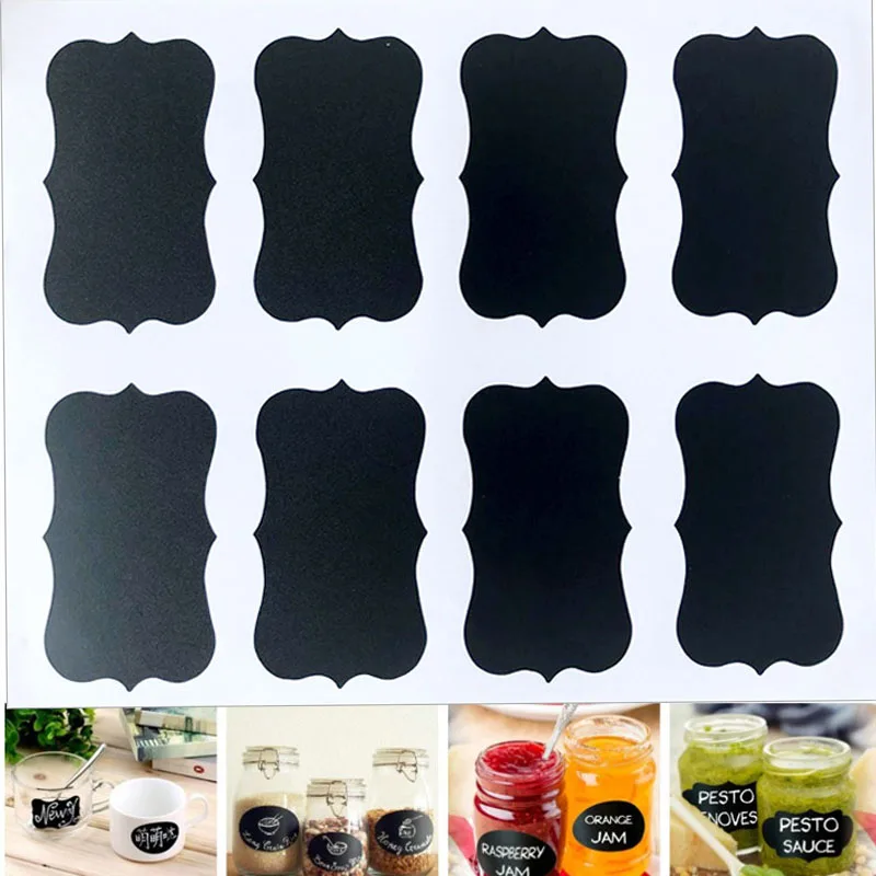 

8pcs Stickers Chalkboard Lables Jar Bottle Stickers Home Kitchen Jars Blackboard Stickers Multi Size Chalkboard Lables Tag