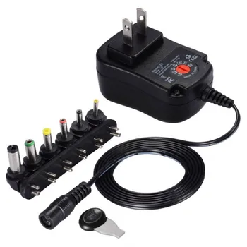 

30W AC/DC 3-12V Adjustable Power Adaptor Supply 6pcs DC Tips 1.3m Cable USB Charging Port 5V 2.1A