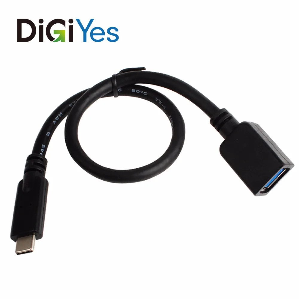 

DiGiYes USB 3.1 Type-C to USB 3.0 Type Female Data Cable 30cm Sync Charging Cord for ChromeBook Pixel Phone Other Type-C Devices