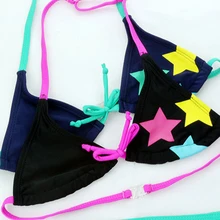 Летний плавательный ванный комплект для девочек Разделение две части купальники, дети милые звезда шаблон Разделение купальник-бикини для девушек
