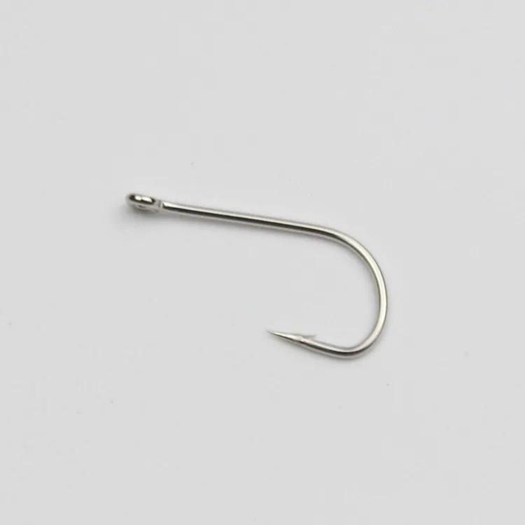 20pcs/lot Long Shank Barbed Fishhook 2#-10# silver high Carbon Steel Single Circle carp Bass hook Sea Tackle Accessories