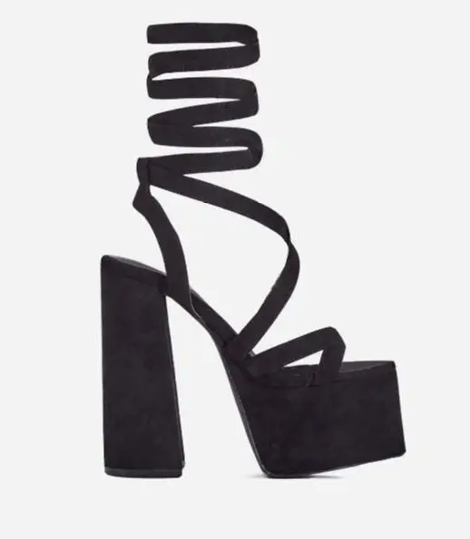 Moraima/пикантная обувь на шнуровке с открытым носком; женские летние босоножки на платформе и толстом каблуке; женские гладиаторские туфли для вечеринки с вырезами