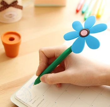 

[4Y4A] 10pcs/Lot Novelty stationery set cartoon sunflowe flower ballpoint pen funny office gift for birthday children