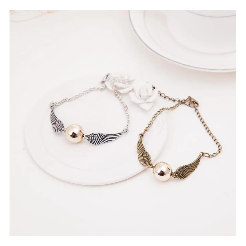 

Alloy Snitch Wings Bracelet Retro Bracelet Alloy Jewelry Pendant Bracelet Female Pulse Gift