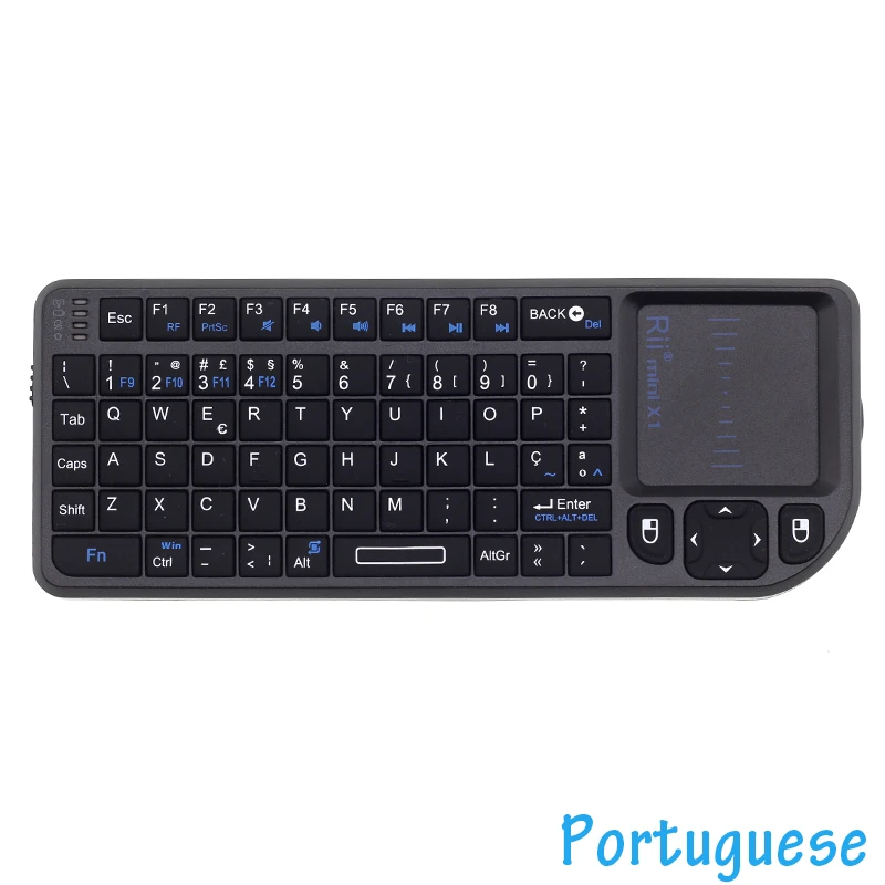 

Original Rii Mini X1 Portuguese 2.4GHz Mini Wireless Keyboard Air Mouse with TouchPad for Android TV Box Mini PC Set Top Box