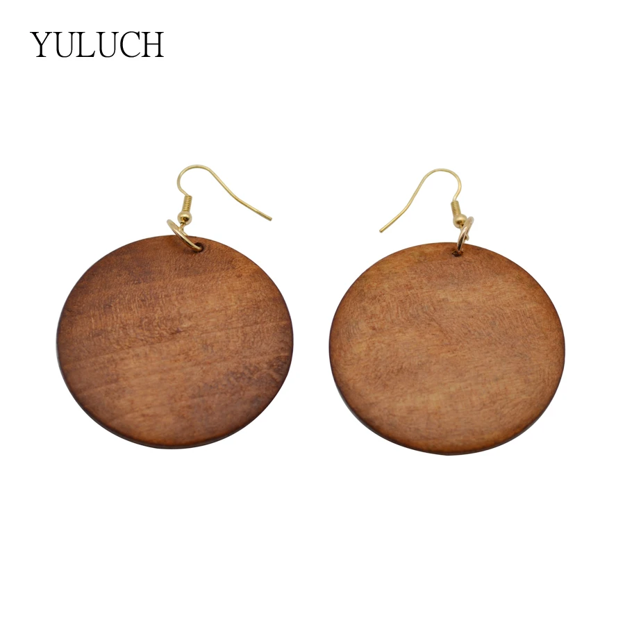Пара последнее Новое Поступление Круглая новая дизайнерская качественная деревянная серьга