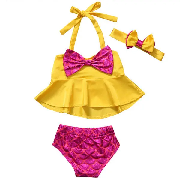 Kids Baby Girls 2Pcs Mermaid Bikini Set Swimwear Swimsuit Bathing Suit Beachwear