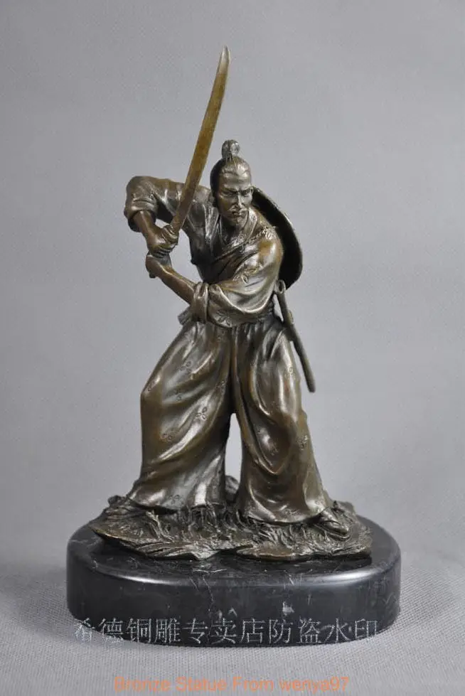 SS Art Deco Sculpture Japanese Samurai Bronze Statue 1in Statues