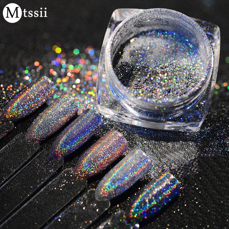 

Holographic Rainbow Nail Glitter Flakes 0.2g Laser Super Shine Pigment Powder Dust Manicure Nail Art Decoration