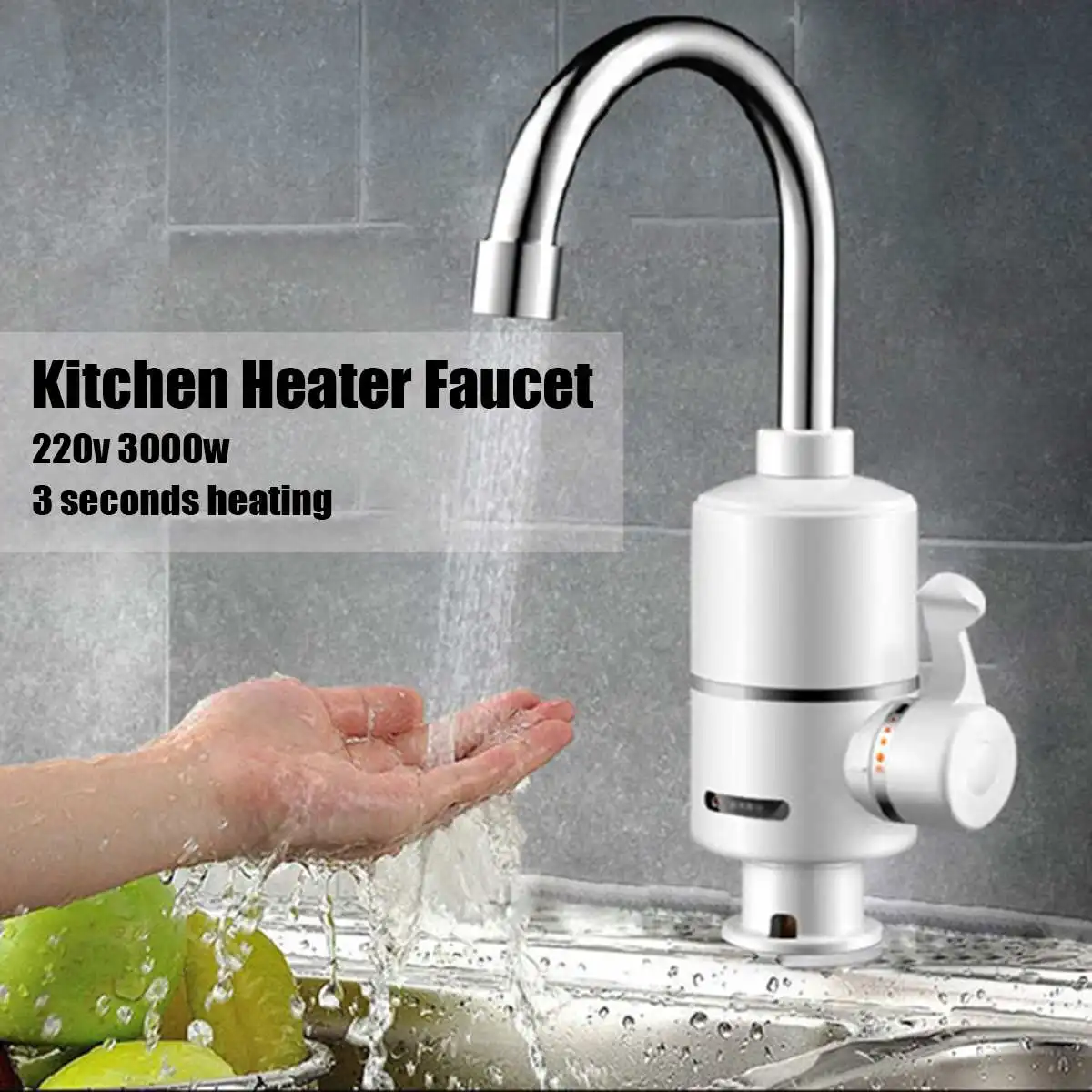 

220V 3000w Instant Electric Water Heater Tap Rotatable Hot Water Faucet Heater Cold Heating Faucet Tankless Rapid Heater