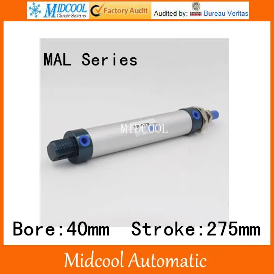 Auminium alloy mini air cylinder MAL40 275 bore 40mm stroke 275m double