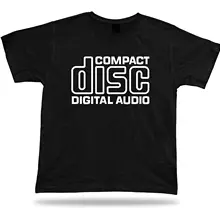 DISCO COMPACTO Audio Digital Vintage Retro electrónica camiseta bajo música divertida 