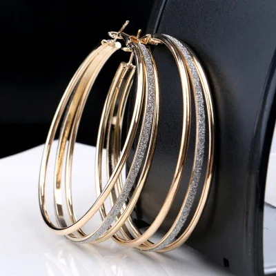 Классические круглые большие серьги кольца 1 пара круглых колец золотого/серебряного цвета серьги-кольца большого размера в стиле панк для женщин