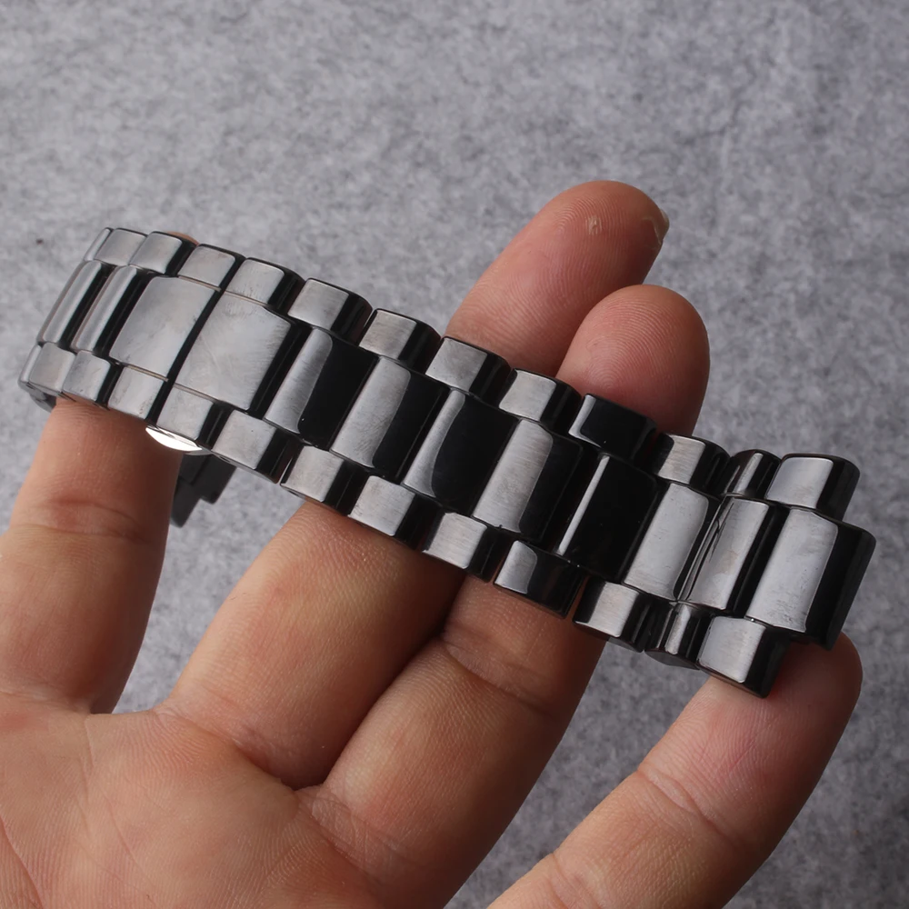 22mm lug 11mm ceramic Watch Bands Convex End Strap buckle Stainless
