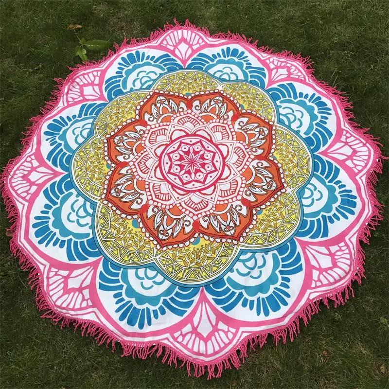 Günstig Mikrofaser Strand Handtuch Quaste Indische Mandala Tapisserie Lotus Gedruckt Böhmischen Yoga Matte Bikini Abdeckung Up Decke Bad Handtuch