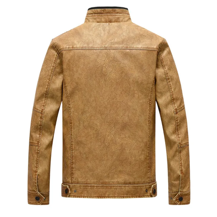 Dropshipping New Leather Jacket Men Casual PU Motorcycle Jackets Male jaqueta couro masculina Casual Outwear Bomber Jacket male