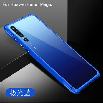 

blue Aluminum Metal Bumper For honor magic 2 Metal Case Cover Column Shape Frame For honor magic2 Tempered glass cases