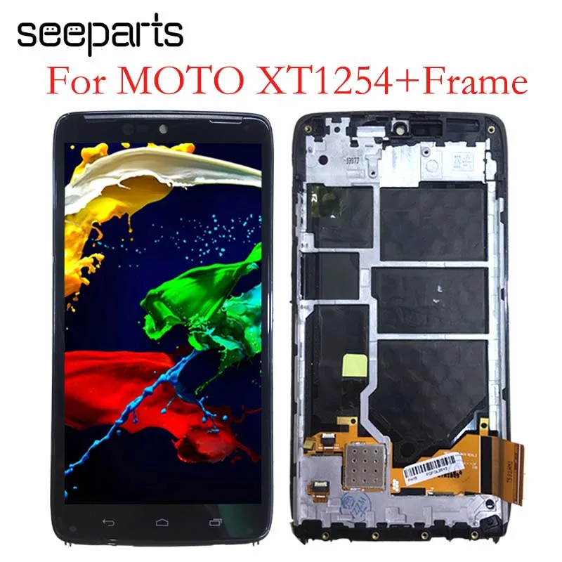 100% протестированный ЖК-дисплей для Moto Droid Turbo XT1254 XT1225 сенсорный экран с рамкой |