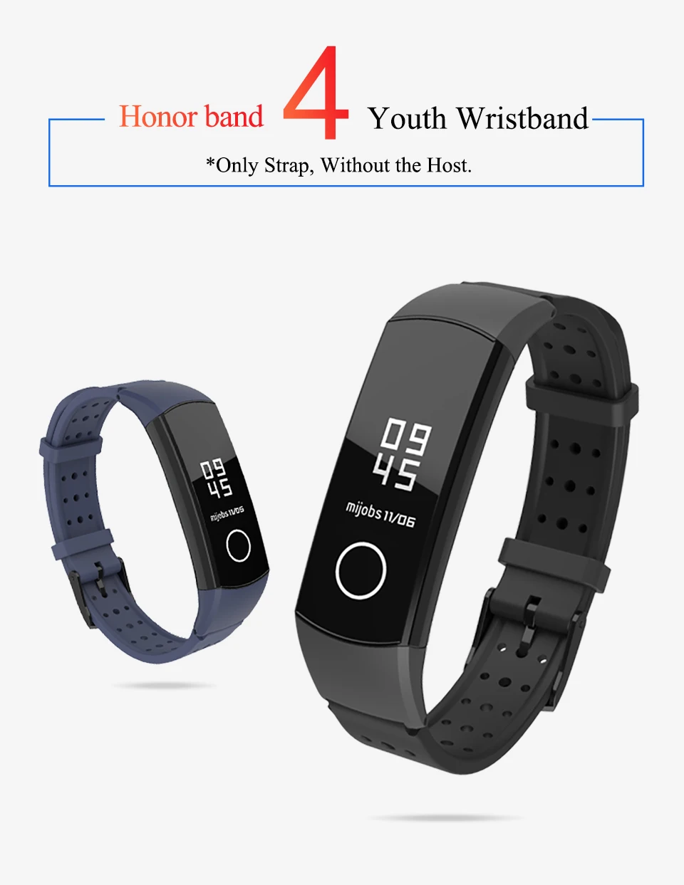 Mijobs силиконовый ремешок для huawei Honor Band 5 4 стандартная версия Смарт-Браслет спортивный браслет для Correa Honor Band 4 5