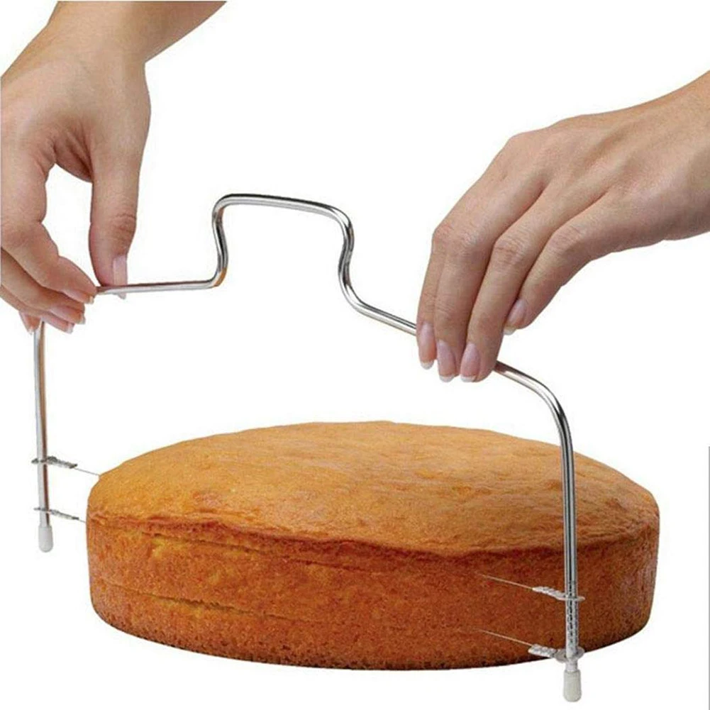 1PC 32cm x 16cm Stainless Steel Adjustable Wire Cake Divider Cutting Leveller DIY Cake Saw Layer Cutters Cake Baking Tools