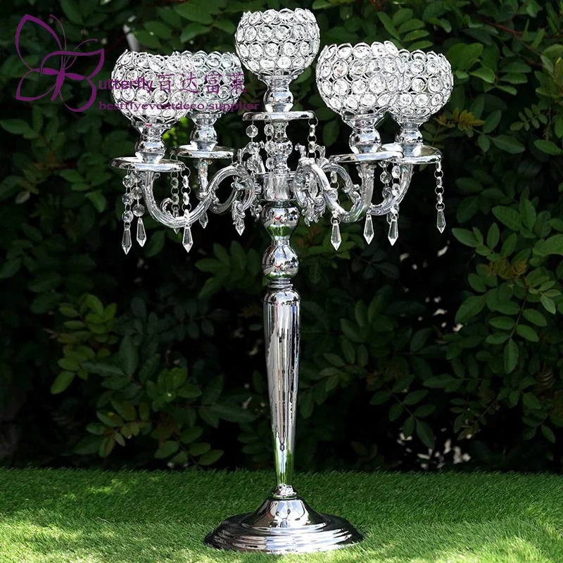 Crystal 5arm Candelabra Chandelier Votive Candle Holder Wedding