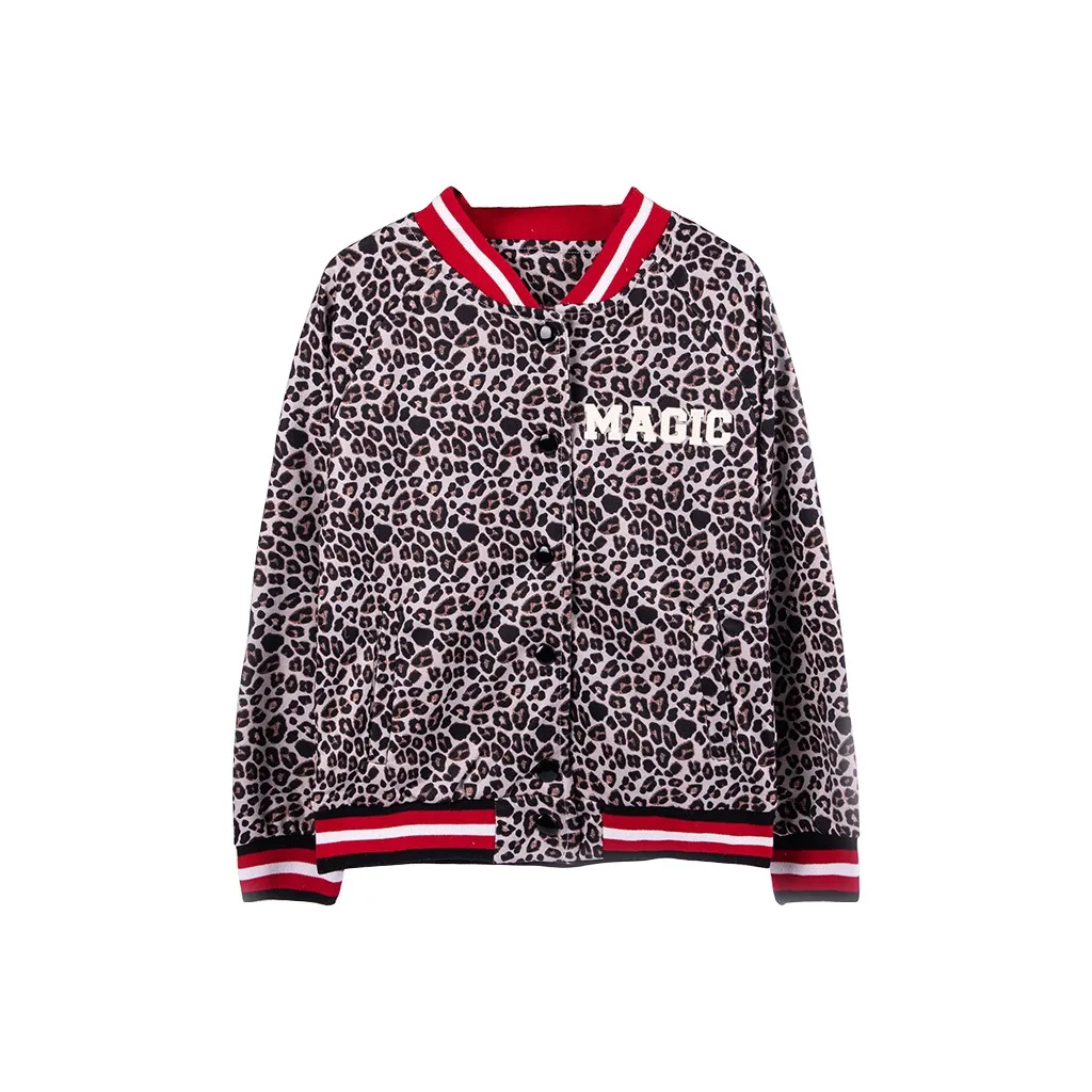 

Children Cartoon Animal Zipper Tops Clothes Coat Children MAGIC Leopard Print Zip Jacket Jacket Children's Wear kiz bebek giyim