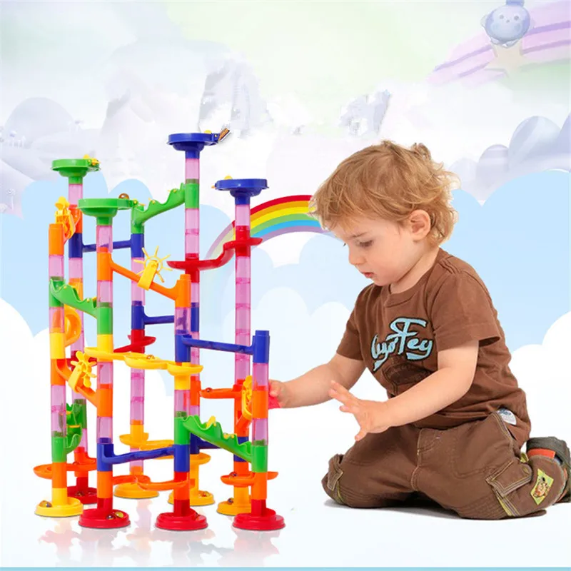 

3 Styles Tunnel Blocks Toy Kids DIY Assembly Marble Race Run Maze Balls Track Building Blocks For Children Educational Toy