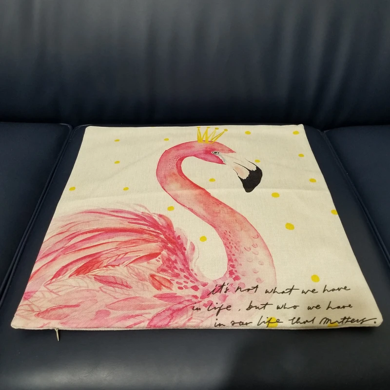 Pink Flamingo Tropical Leaf Cushion Cover Pineapple Geometric Polyester Throw Pillow Home Decoration Sofa Decorative Pillowcase