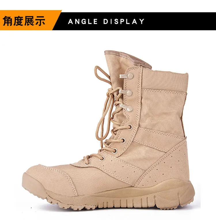 36-46 Size Summer Army Fans Combat Boot Men Women Outdoor Climbing High Top Hiking Shoes Tactical Training Desert Military Boots