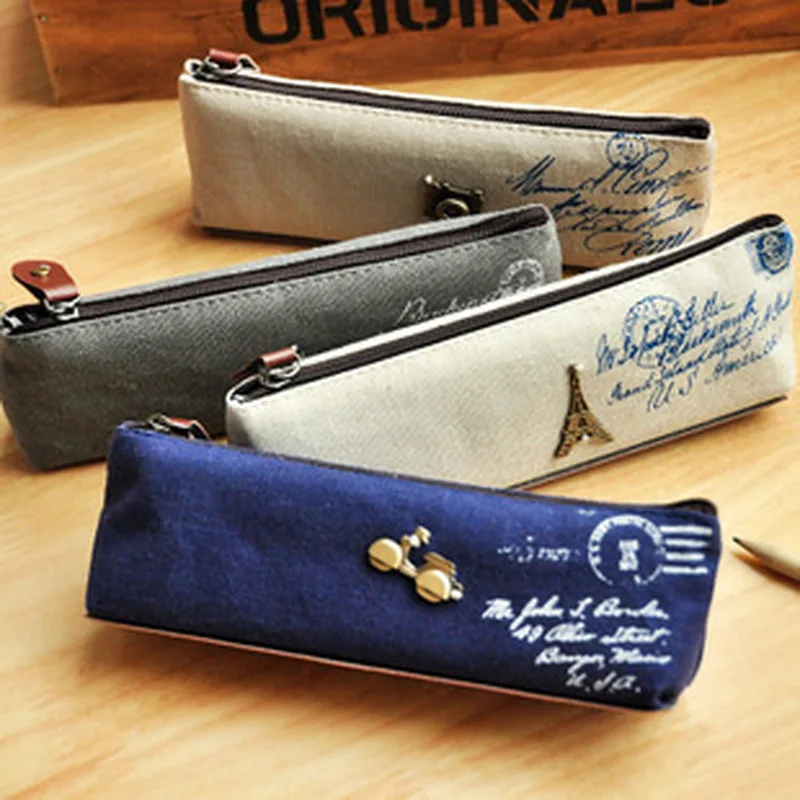 

Canvas Stationery Storage Pen Pencil Case Coin Purse Pouch Bag for School Office Supplies for Students