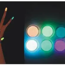 1 компл. Night Light люминесцентные светящиеся неоновые Glow Nail серебристых 10 Цвета кристаллический порошок Неон Акриловые порошок