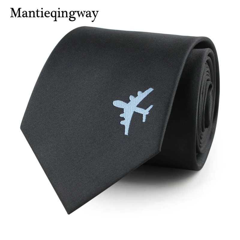 

Mantieqingway 8cm Classic Solid Color Polyester Neck Tie For Men Airplane Accessories Gravats Corbatas Mens Business Tie
