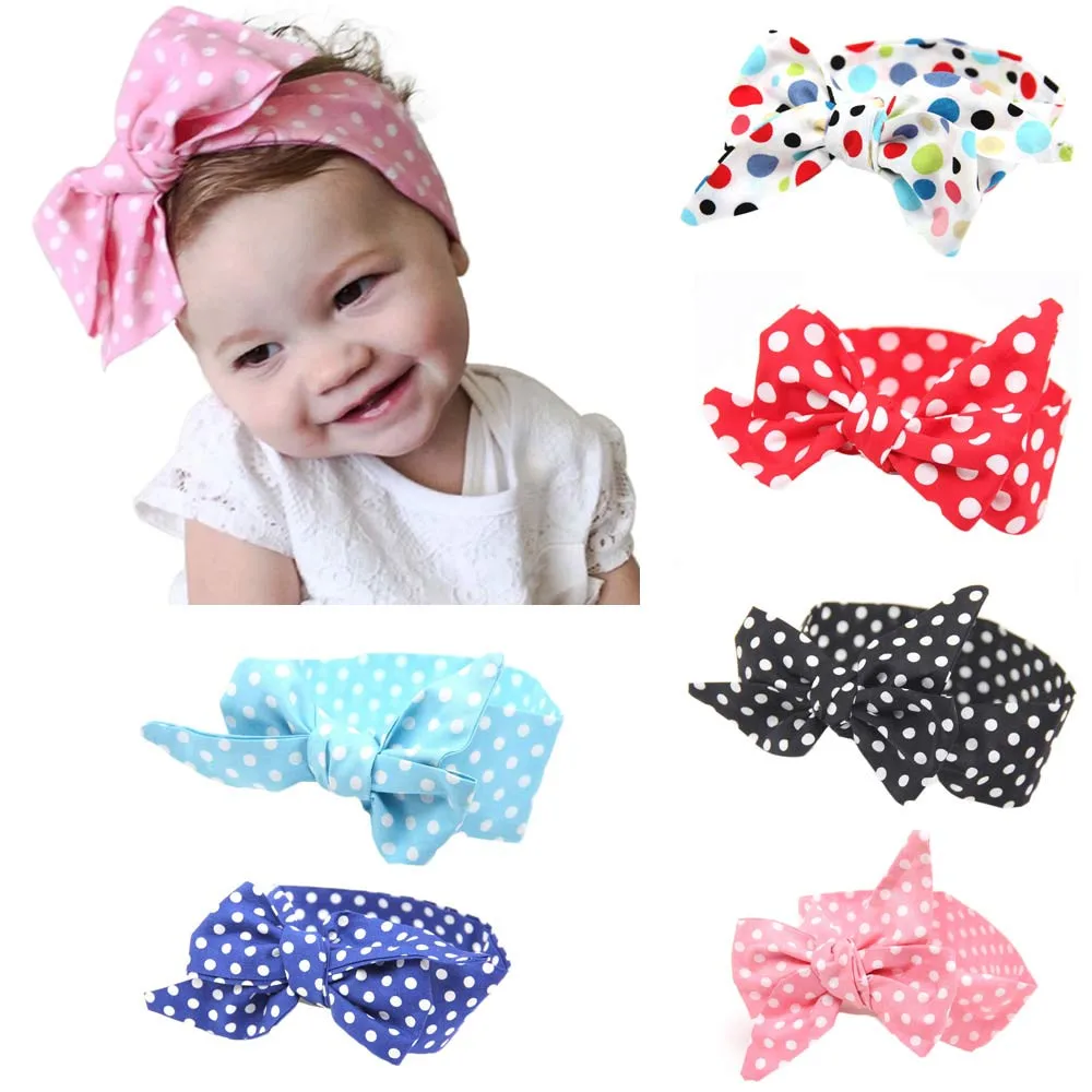 Wave Spot Baby Girls Headband Elastics For Newborns Elastic Hair Head