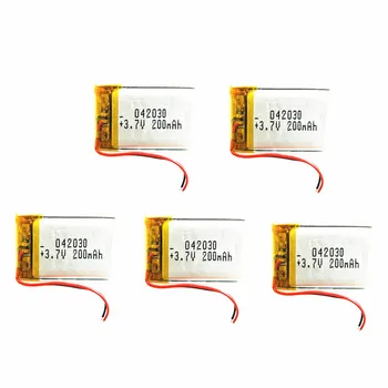 

5pcs NEW 3.7V lithium battery 200mah 402030 042030 for TOY,POWER BANK,GPS,mp3,mp4,,MP5,cell phone,speaker,mini camera,Bluetooth