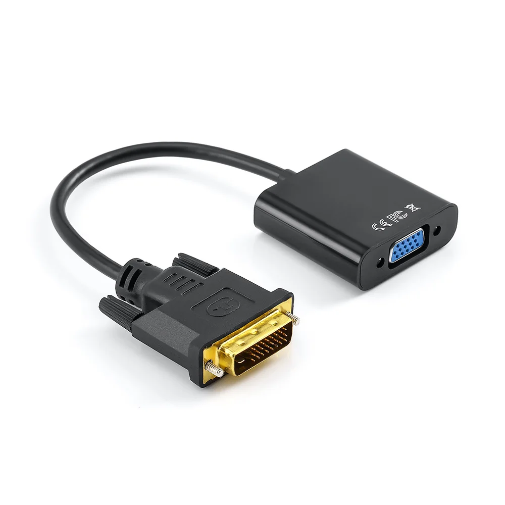 

DVI to VGA Adapter Cable 1080P DVI-D to VGA Cable 24+1 25 Pin DVI Male to 15 Pin VGA Female Video Converter for Display Cable