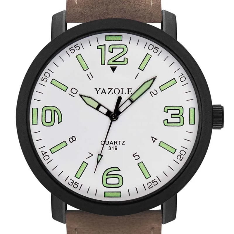 

New Luxury Men's Watches Luminous PU Leather Men Military Quartz Army Wrist Watch Glow in Dark Hands Sport Watches JL