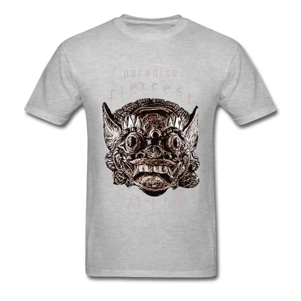 Europe Short Sleeve Tops Shirts Summer/Autumn Round Collar Cotton Men's Tshirts Paradise Smile I Europe Tops & Tees Fitted Paradise Smile I grey