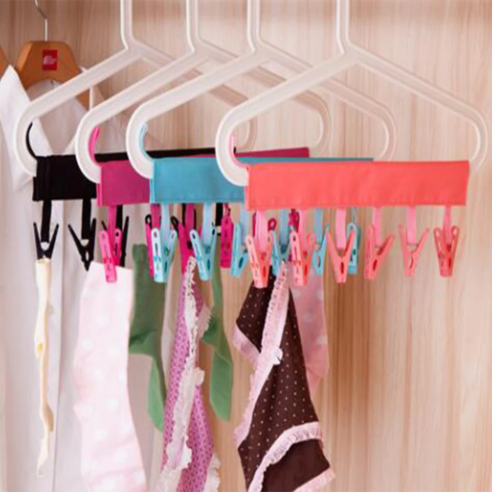 Buy 6 Pcs/set Portable Cloth Hanger Rack Clothespin