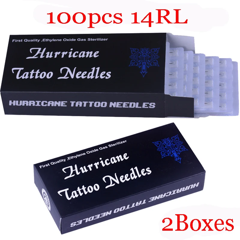 100 шт FKSTATOO Иглы для татуировки 14RL иглы круглый вкладыш микроблейдинг иглы стерилизованные одноразовые иглы для машины татуировки